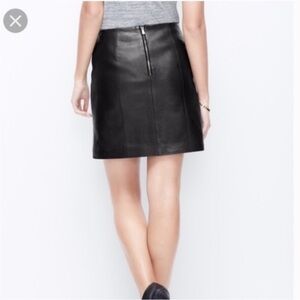 Ann Taylor Classic Black Leather Skirt size 12